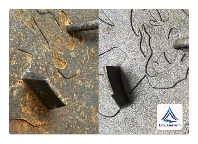 Vergleichsbild eines verdreckten Dutch Ovens vor und nach der Reinigung