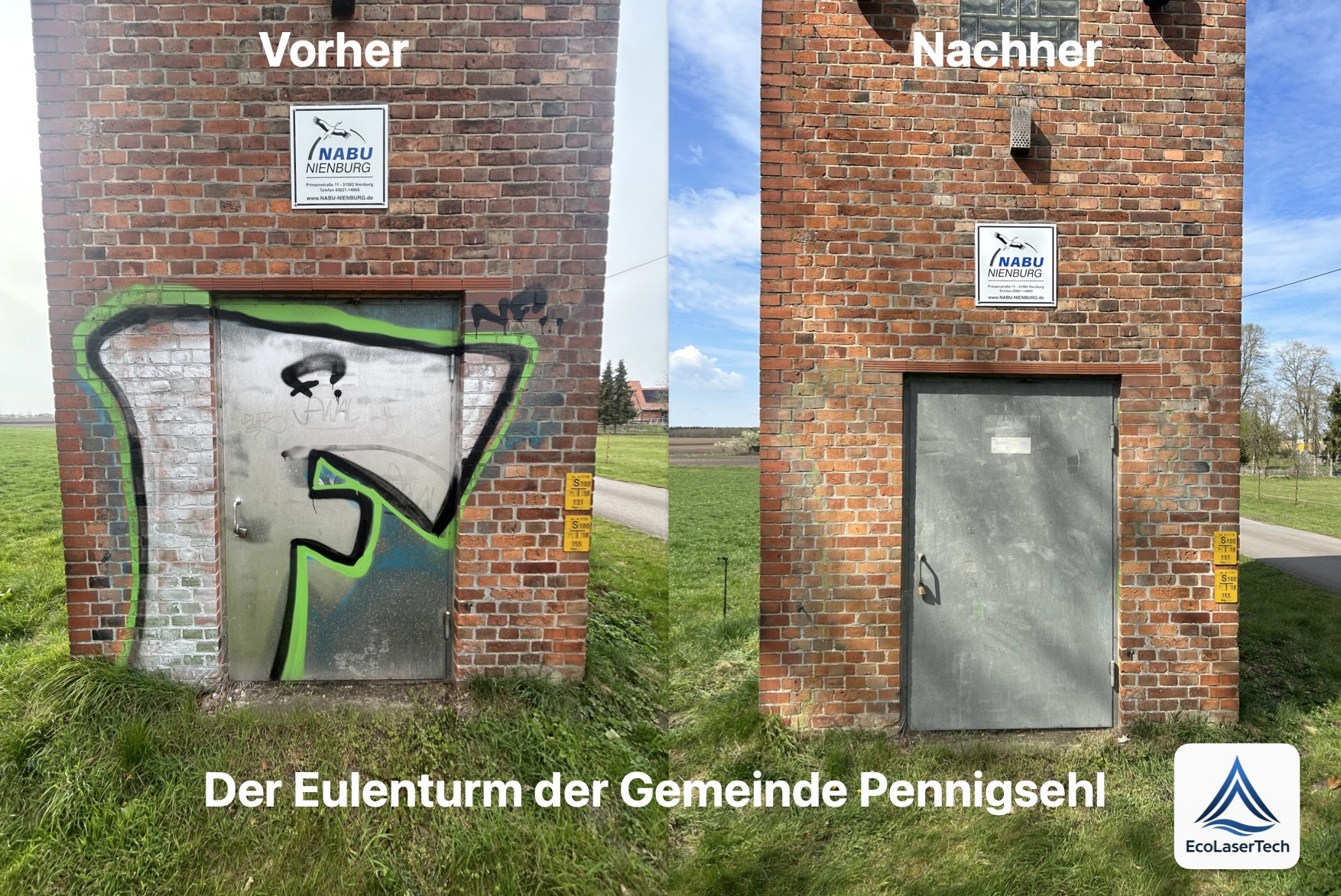 Eulenturm Pennigsehl – Graffiti-Entfernung per Laser